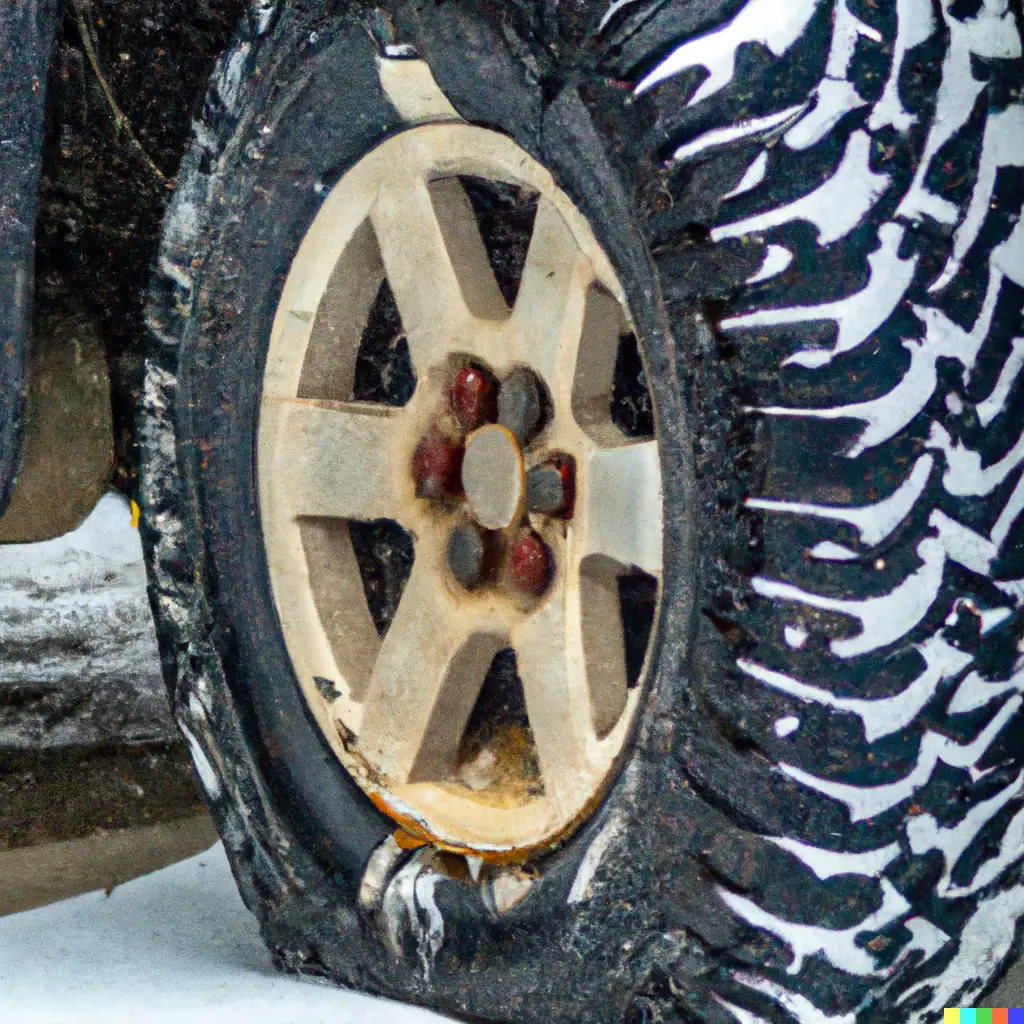 Snow Packed Tire Black Tread