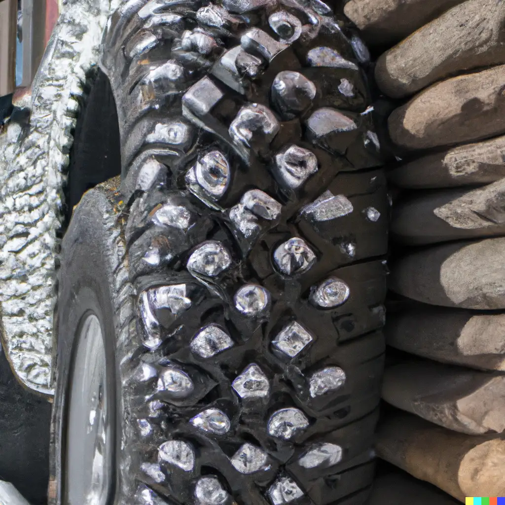 Large Metal Studs In Black Tire