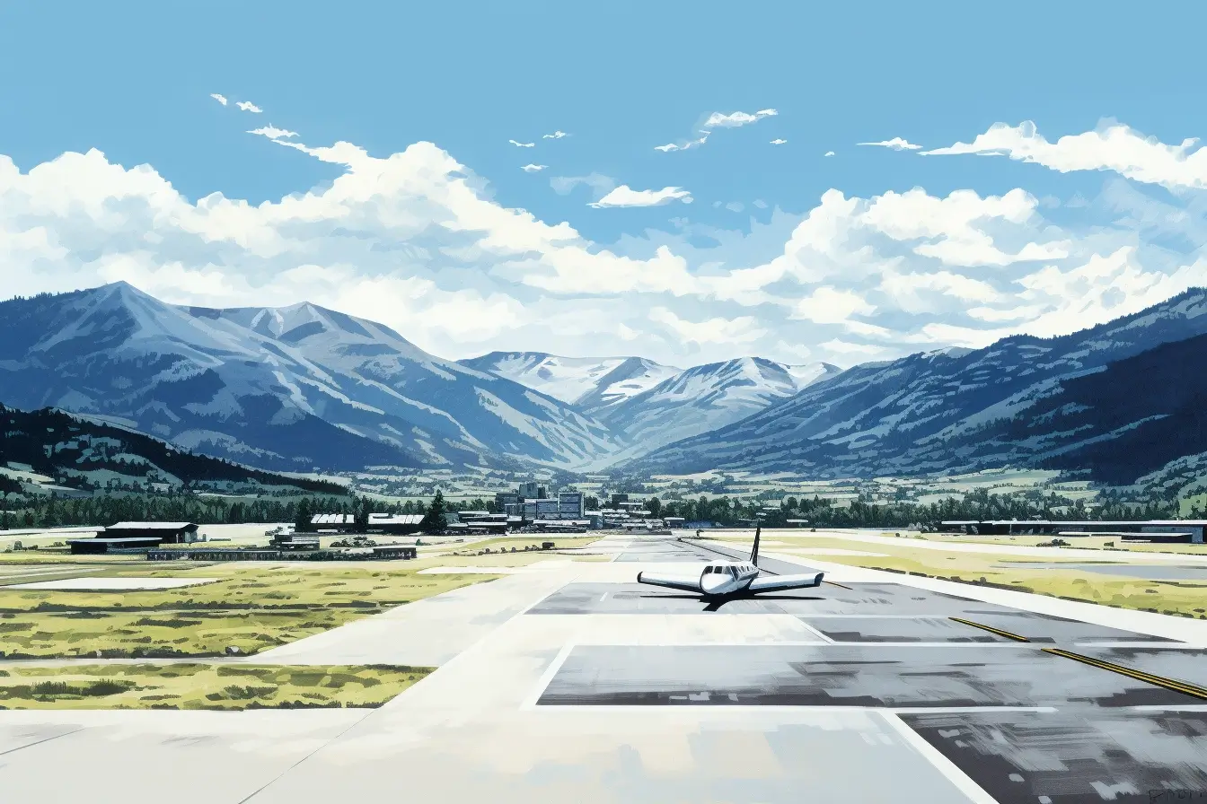 Drawing Of Steamboat Airport Sky View Daytime