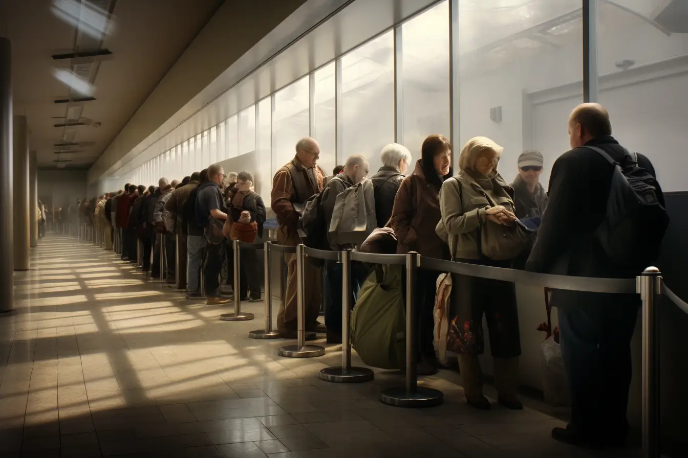 Passengers In Line For Food Telluride Airport