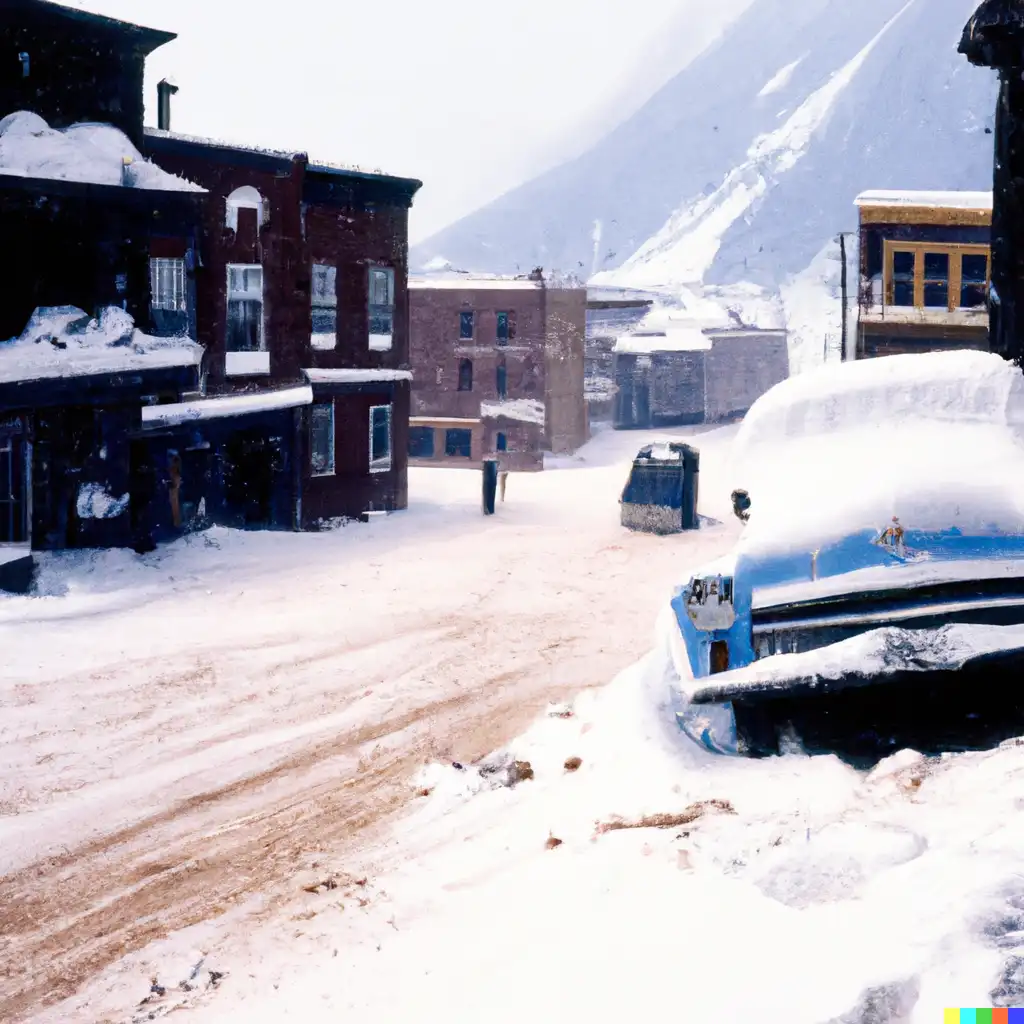 Blue Chevrolet Rental Covered Winter Park Snow
